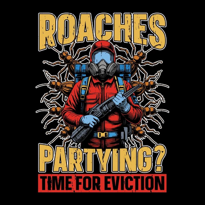 Pest Control Roaches Partying Time Spraying Bugs