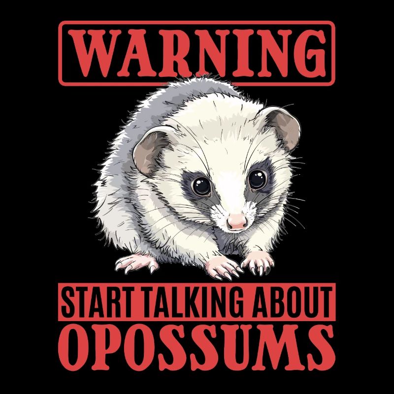 Avertissement drôle d’animal opossum