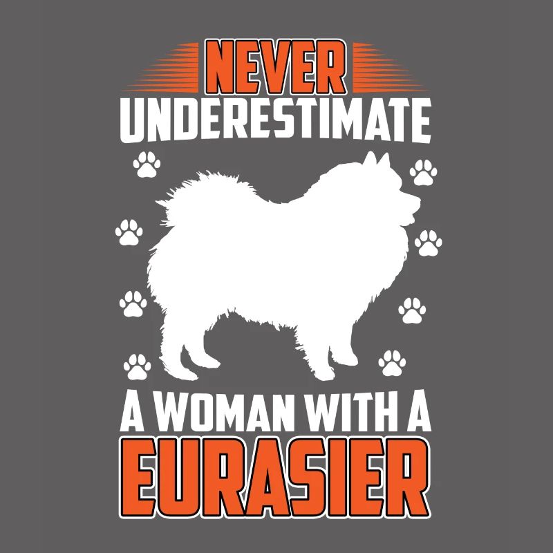 Frau mit Eurasier Eurasian Spitz Eurasier