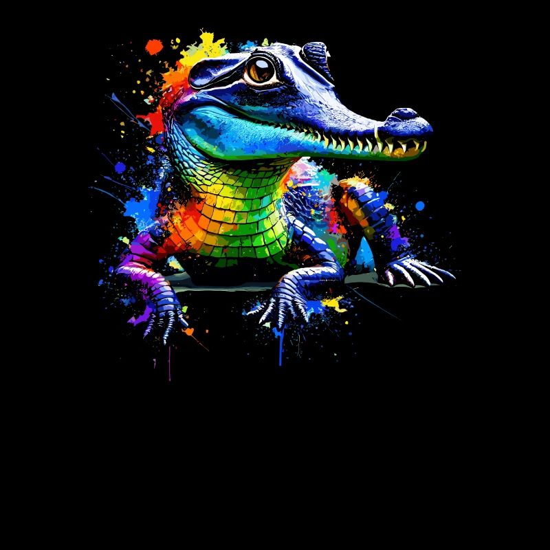 Colorful Splash Art Gharial Gharials