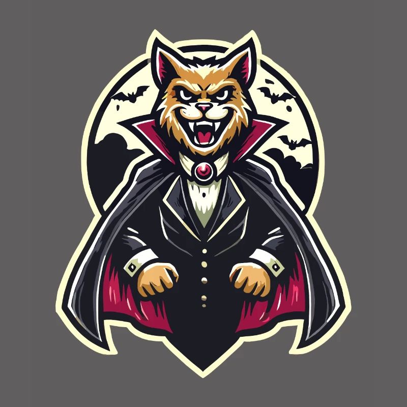 Chat vampire Chat d’Halloween mignon
