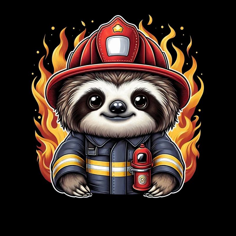 Sloth Firefighter Fire Brigade Professional Fire Brigade