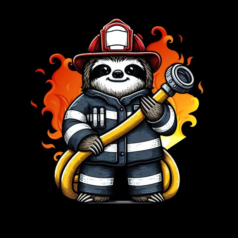 Sloth Firefighter Fire Brigade Professional Fire Brigade