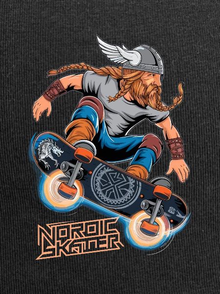 Wikinger-Krieger-Skateboarder