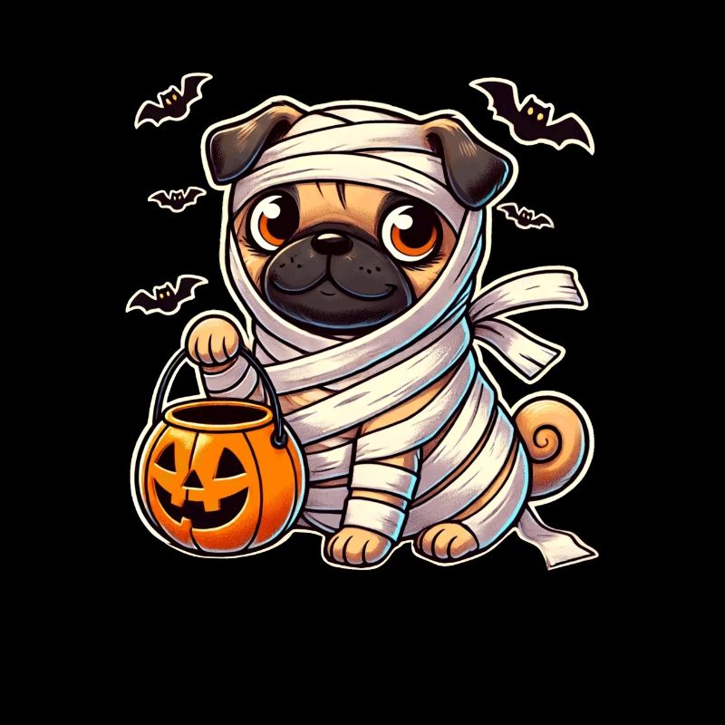 Mops Halloween Mumie Niedliche Mops Kinder