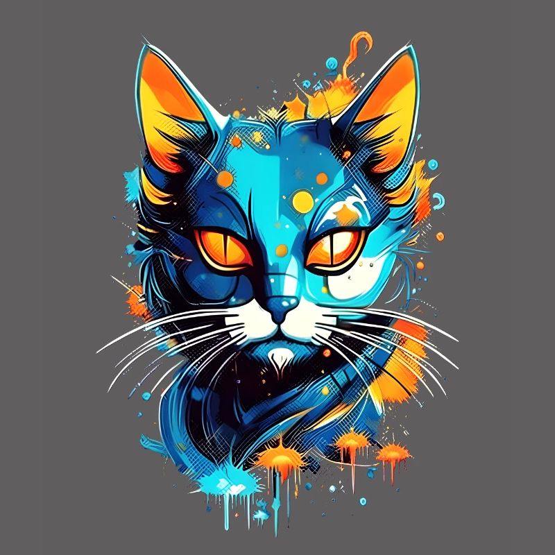 Chat de l’espace coloré
