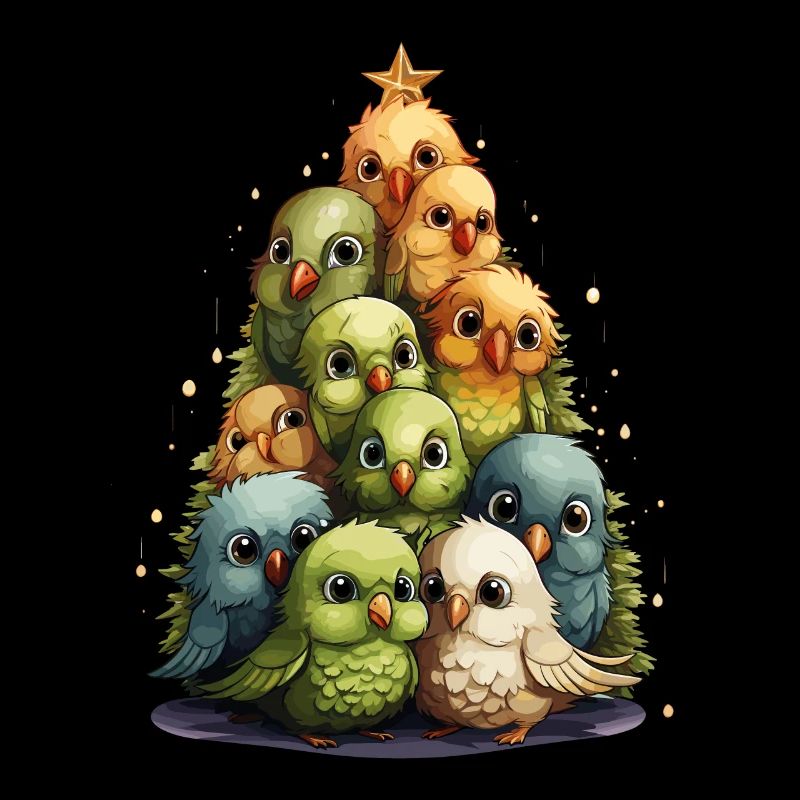 Budgie Parakeet Christmas Tree