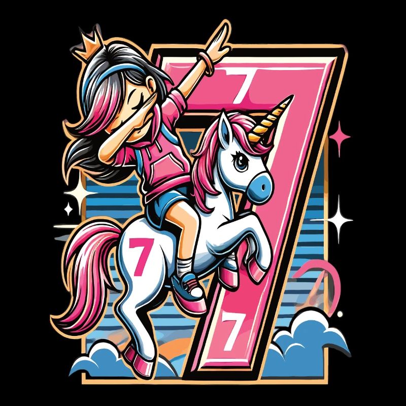 Geburtstag 7 Jahre Einhorn Dab