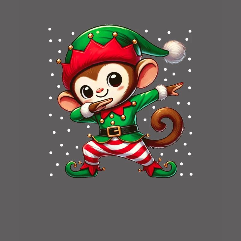 Christmas Monkey Elf Funny Monkey Lover Ape