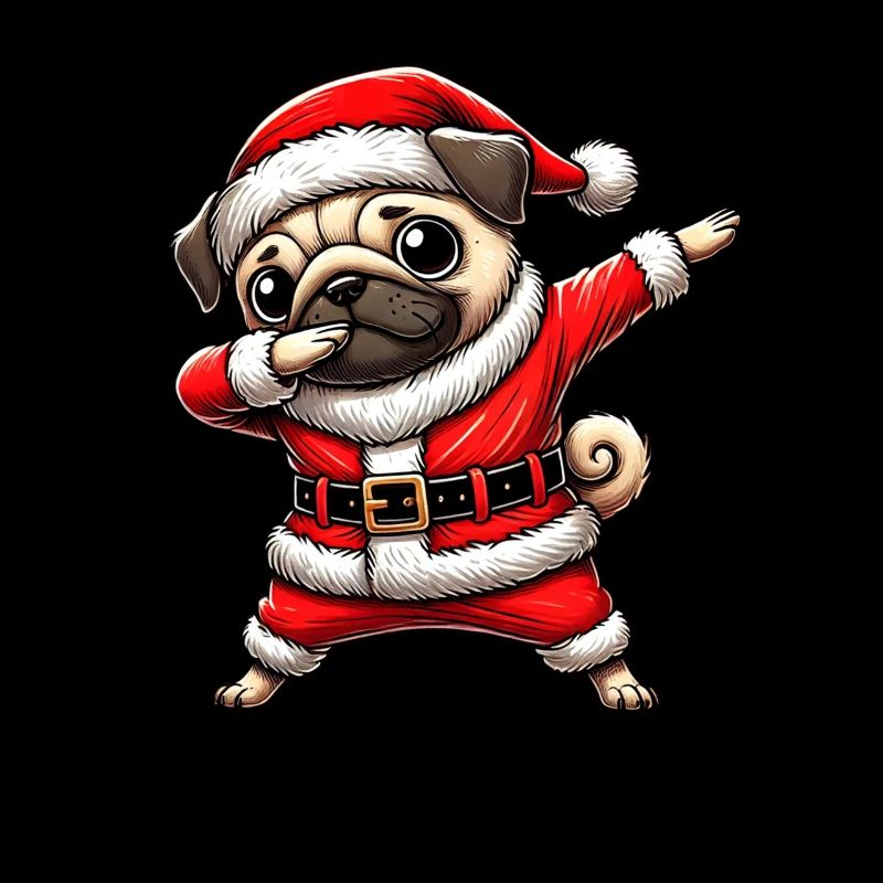 Weihnachten Mops Weihnachtsmann Lustiger Mops