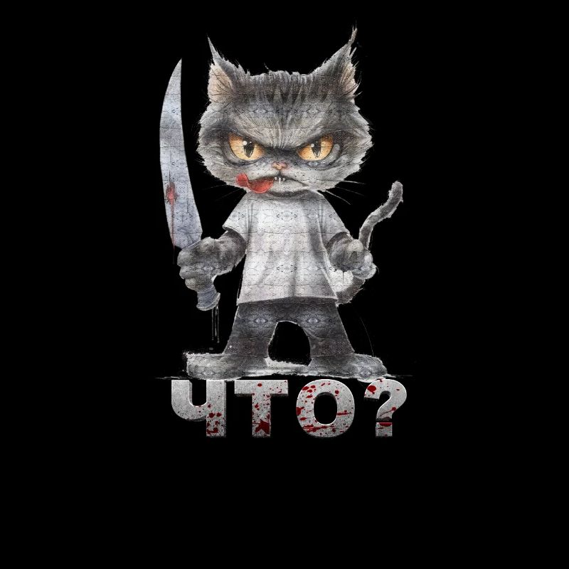 Horror Cat with Knife What? Что