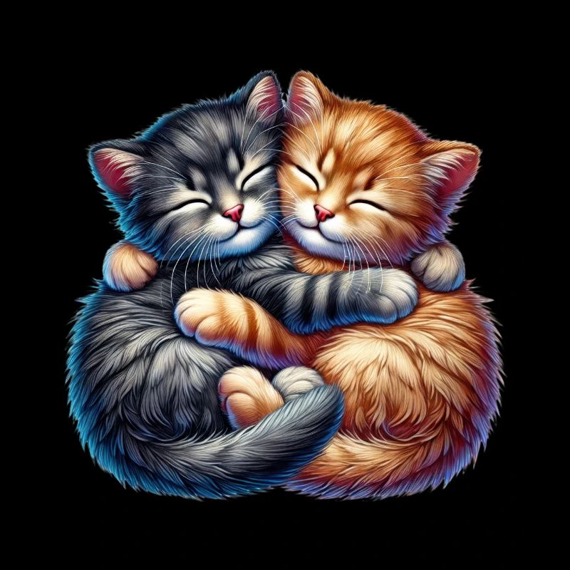 Deux chatons câlins dans une étreinte affectueuse