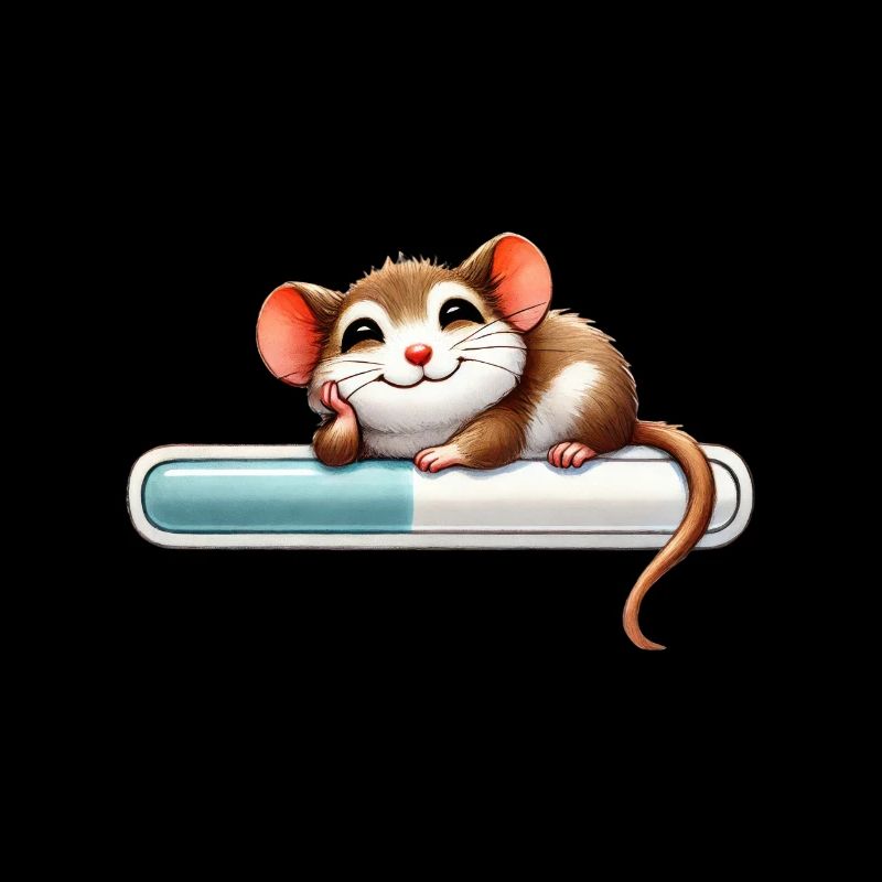 Entspannte Maus Auf Ladebalken