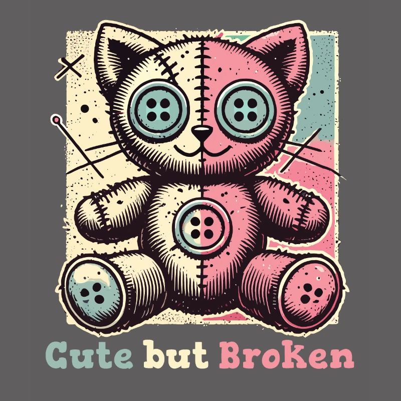 Mental Psychopath Cute But Broken Statement