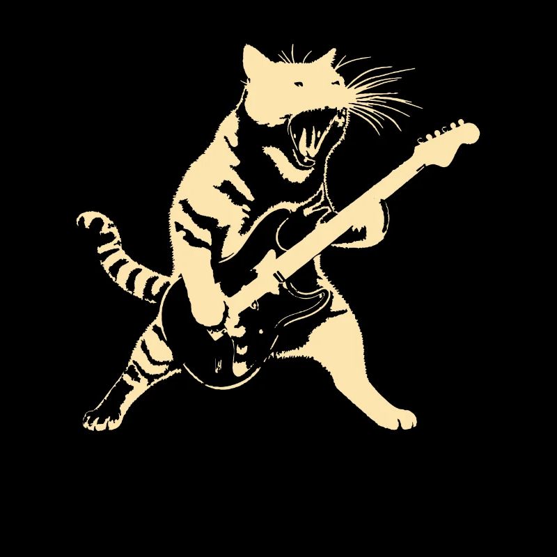 Rockin' Kitty Un design cool avec un chat