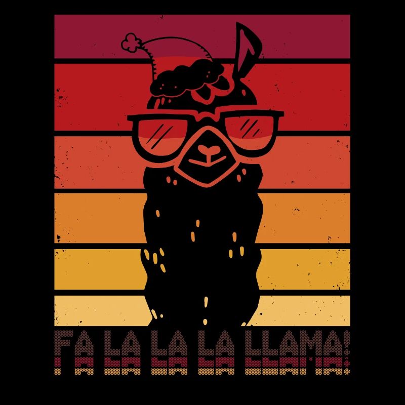Fa La La Llama - Vintage Sunset Llama with