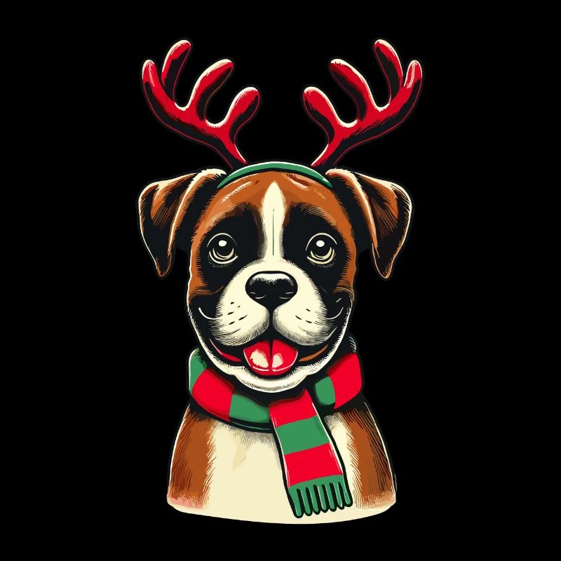 Chien de Noël avec des bois