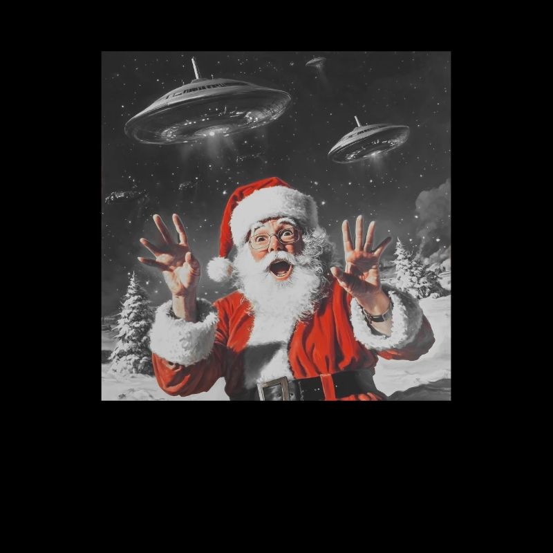 Père Noël Selfie avec OVNI, Imprimé Étrange