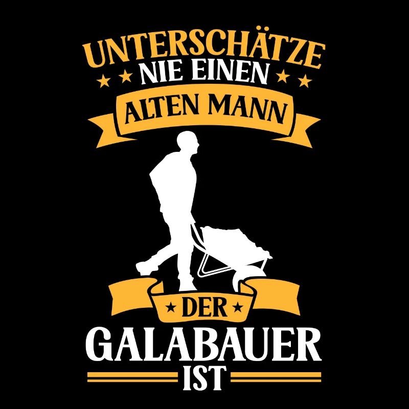 Alter Mann der Galabauer ist Landschaftsbauer