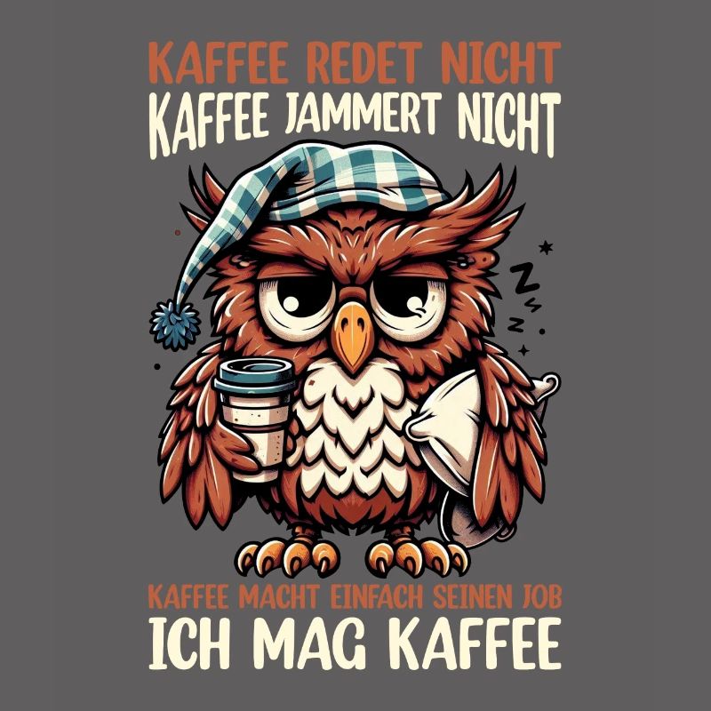 Kaffee Redet Nicht Eule Kaffeetrinker Sarkasmus