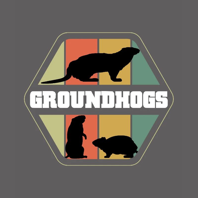 Groundhogs Silhouettes Retro Style
