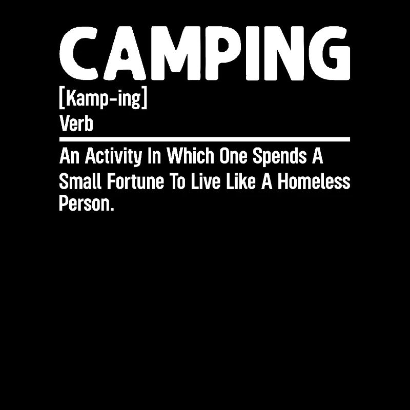 Lustiges Camping-Definition