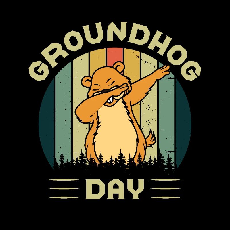 Groundhog Day Retro Stil Waldtier