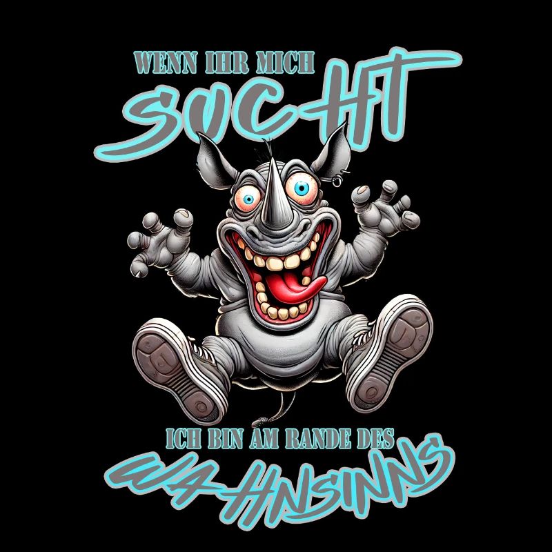 Crazy Nashorn am Rande des Wahnsinns Comic Stil