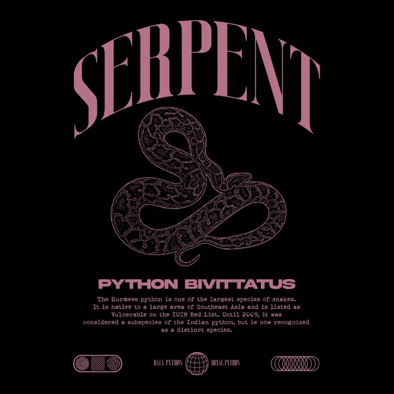 Burmese Python Modern Reptile Keeper Streetwear