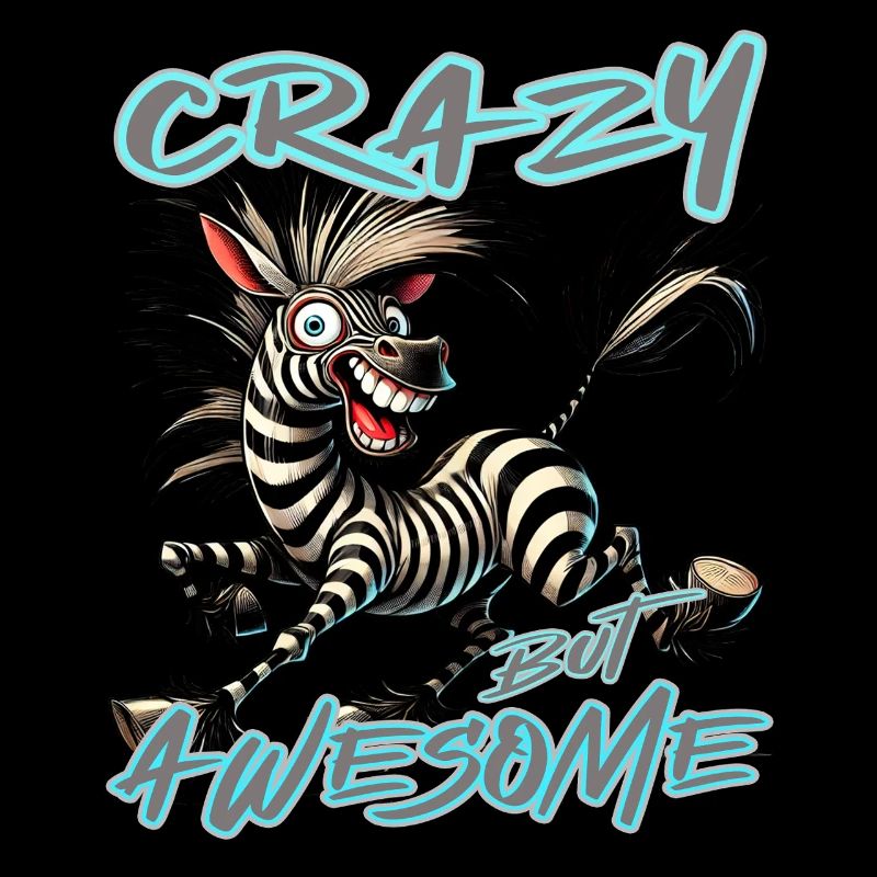 Crazy but Awesome Zebra Comic Style