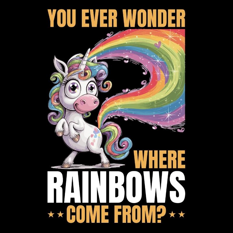 Mignons arcs-en-ciel de licorne qui pètent