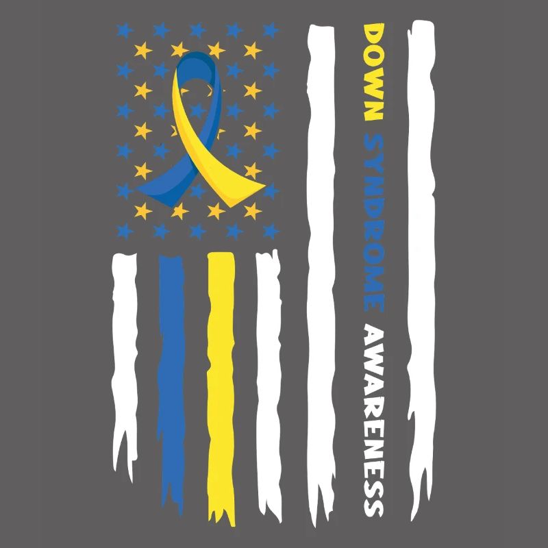 Down Syndrom Bewusstsein Flagge mit Farben