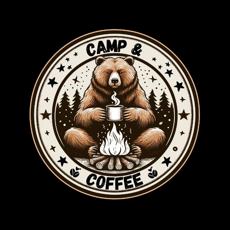 Camping Coffee Camper Bear Campsite Campfire