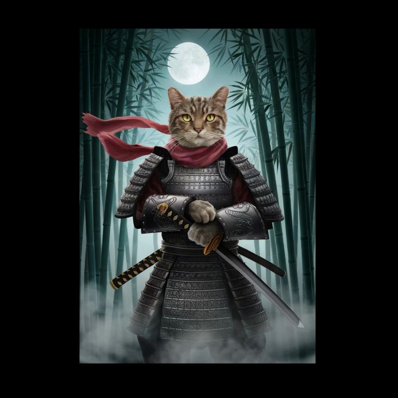 Chat guerrier Chat japonais Chat samouraï