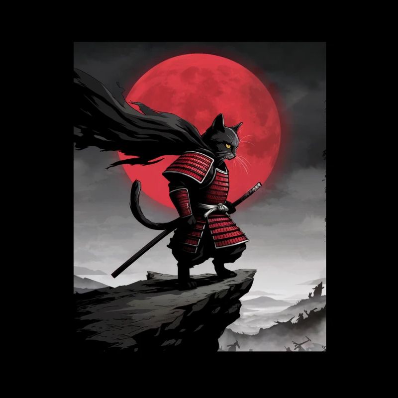 Chat guerrier Chat japonais Chat samouraï