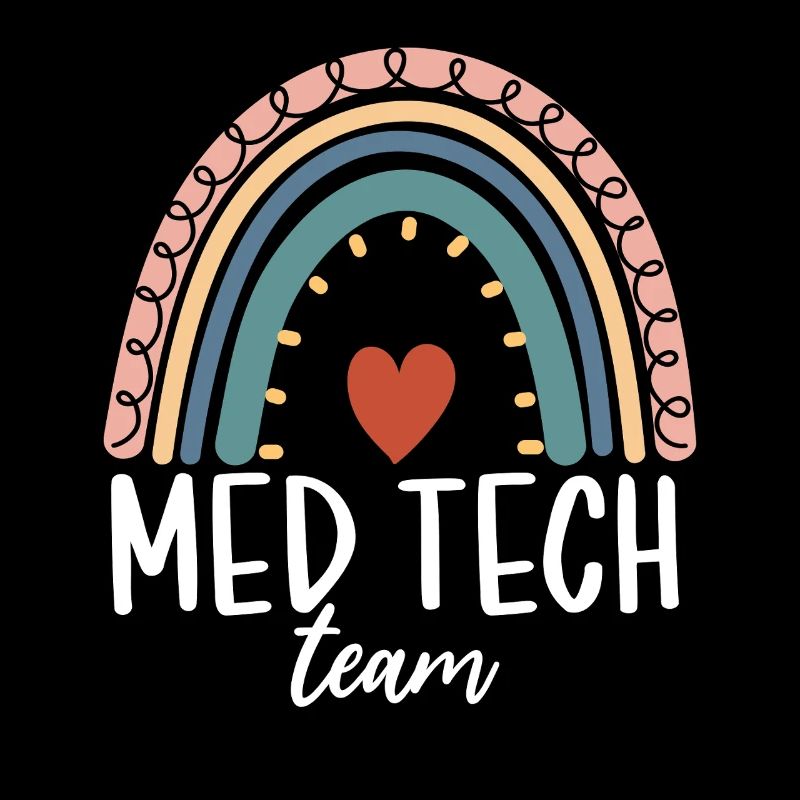 Med Tech Team Boho Rainbow Funny Medical Lab