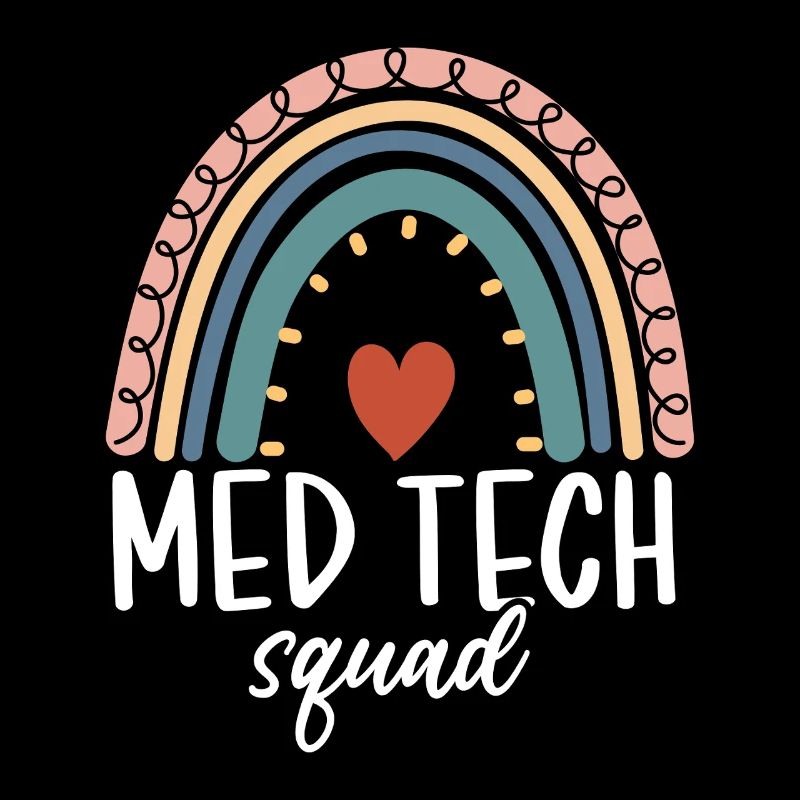 Med Tech Squad Boho Rainbow Funny Medical Lab