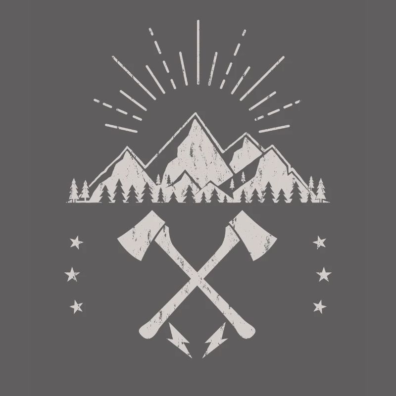 Rugged Mountain Sunrise Axe Emblem