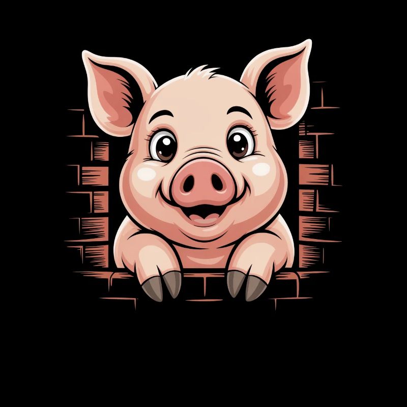 Cochon mignon avec de grands yeux