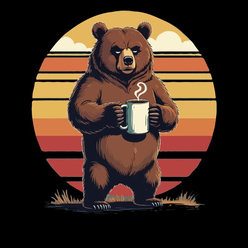 Grim Bear Coffee Mug Bears Coffee Tired