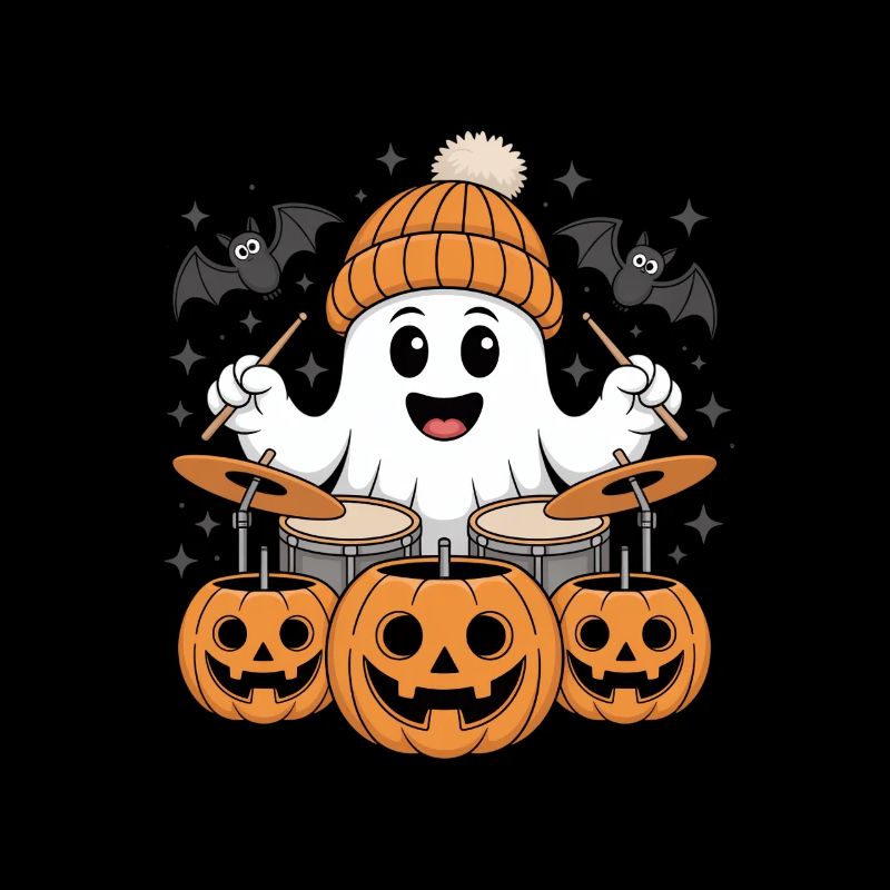 Drôle Ghost Drums Citrouille Halloween