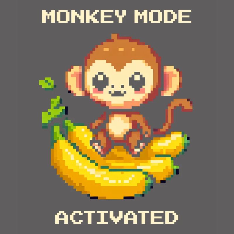 Monkey Mode Enabled | Monkey, Banana, Cute
