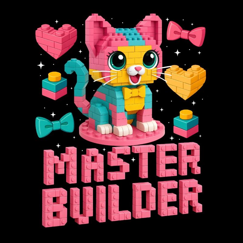 Maître constructeur créatif brique amoureux de la construction de blocs