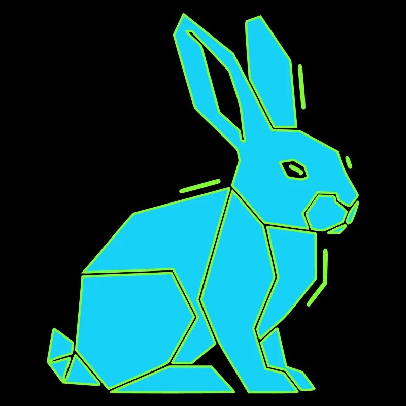 Geometrischer Hase Low Poly Modern