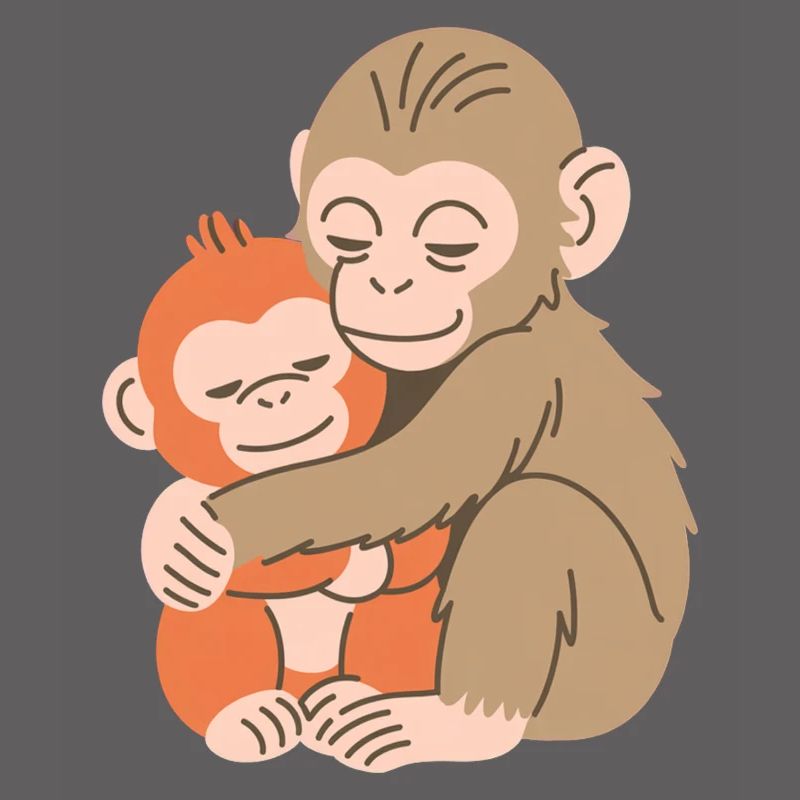 Hugging Monkey Duo