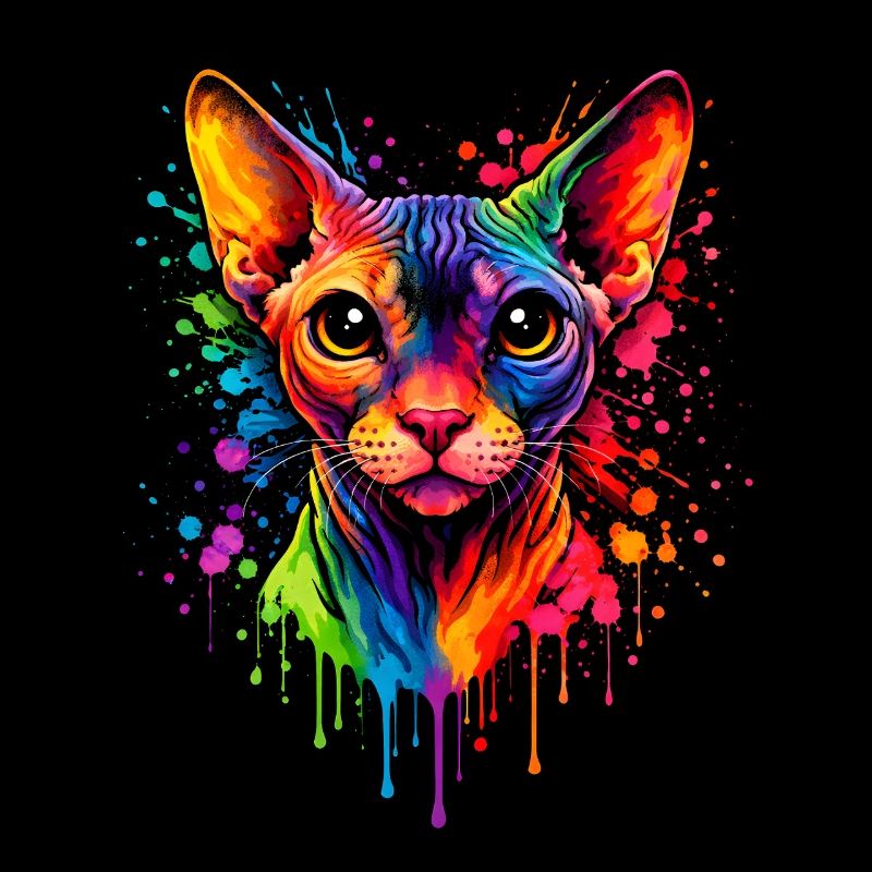 Sphynx Neon | Art du chat Pop Art