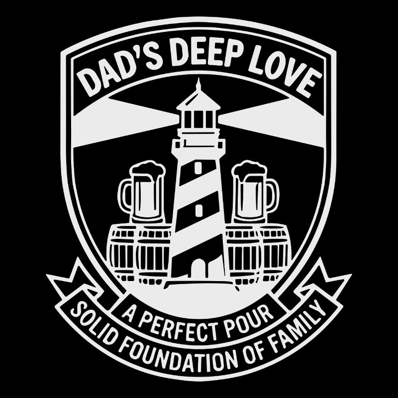Dad's Deep Love Vatertag Leuchtturm Bier Wappen