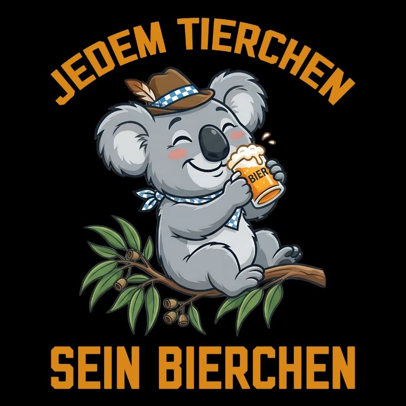 Jedem Tierchen sein Bierchen Koala Bär trinkt Bier