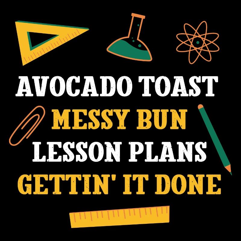 Avocado Toast Messy Bun Plans de leçon Drôle