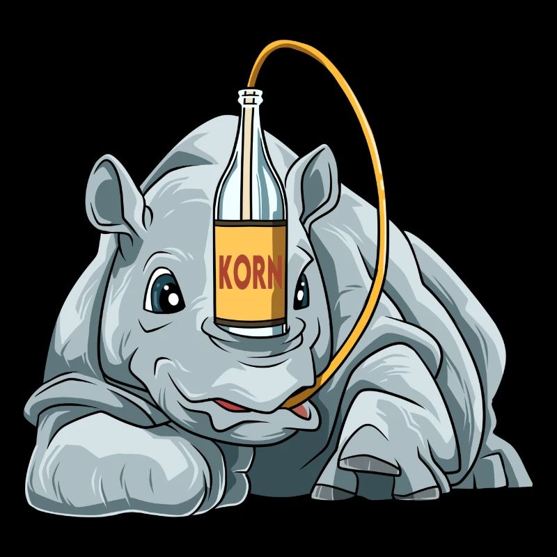 Lustiges Nashorn mit Korn